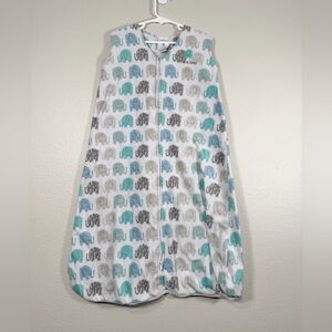 Halo Sleep Sack Fleece Wear Blanket Elephant Blue Gray Baby Large 12-18 Month